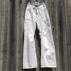 PRINCESS POLLY LIONESS “MIAMI VICE” WHITE CARGO WIDE LEG PANTS SMALL $80